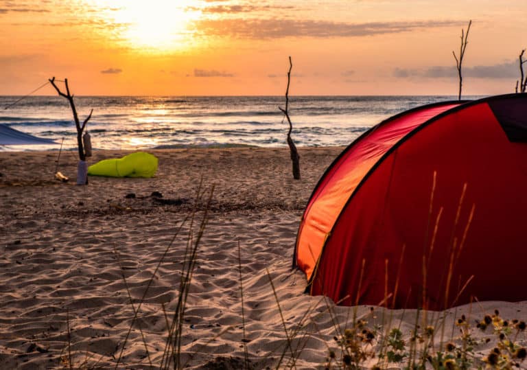 Can you use a camping tent at the beach