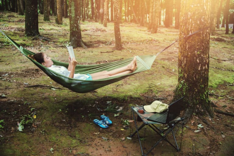 Where do you put your backpack when hammock camping